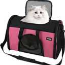 Zavothy Collapsible TSA Approved Pet Carrier for Cats & Dogs (Up to 15 Lbs, 16.54"x11.42"x9.84")  Soft-Sided Airline Travel Carrier, Pink