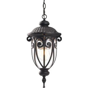 Vintage Bronze Outdoor Pendant Lights for Porch, 20 1/2" High Exterior Hanging Light Fixture with Adjustable Chain, Outside Ceiling Lantern with Seeded Glass for Patio, Entryway, 20.5" High