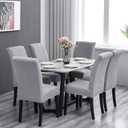 Stretch Chair Covers for Dining Room Set of 2, Removable Washable Dining Room Chair Covers, Dining Chair Slipcovers Seat Protector, Great Home Decor and Banquet Upholstery (Sliver, 4 Pack)