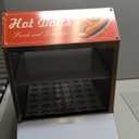 Hot Dog Steamer Machine, 31.7QT/30L, 2-Tier Electric Hot Dog Steamer with Bun Warmer, Adjustable Temperature, Hot Dog Hut Steamer with Visible Glass Sliding Door, 175 Hot Dogs & 40 Buns Capacity