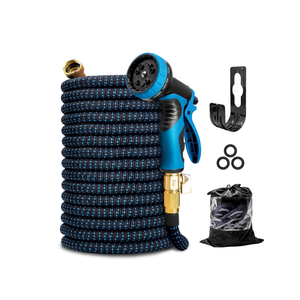 Kotto 150 ft Expandable Garden Hose, Water Hose for Outside with 10 Spray Nozzles, Brass Connector, Leak-Proof, Blue