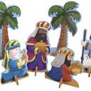 Autom Chipboard 23 Piece Christmas Tabletop Manger Nativity Set