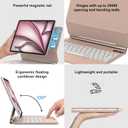 D DINGRICH Keyboard Case for iPad Pro 12.9 inch (3/4/5/6th Gen) & iPad Air 13 Inch (M3/M2) Magic Keyboard, Easy-Set Floating Cantilever Stand, Precision Multi-Touch Trackpad,Pink