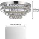 13.8 Inch Modern Crystal Chandeliers LED Crystal Ceiling Light 3 Tiers Ring Flush Mount Chandelier Ceiling Lights with Remote for Bedroom Living Room Kitchen Dimmable, Dia 13.8 inches x H 6.3 inches