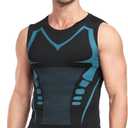 Mens Tank Tops,Sport Running Dry Fit Gym Shirt, Wicking Athletic Mesh Breathable Muscle Tee Workout Sleeveless Shirts (Black, XL)