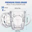 Ziliny 20 Pcs 8 oz Plastic Beer Mugs with Handles Dimpled Steins Small Beer Glasses Mini Mugs Reusable Oktoberfest Decorations for Festival Party Event Picnic BBQ, Clear