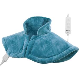 Weighted Heating Pad for Neck and Shoulders Pain Relief, 2lb Electric Heating Pad with Auto- Off - 20'' x 25'', Blue