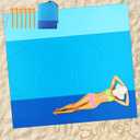 Drydiet Extra Large Beach Blanket Sandproof Waterproof 10 x 9 ft Beach Mat for 2-8 Adults Oversized Quick Drying Outdoor Picnic Blanket Lightweight Sand Free Mat for Travel Camping Hiking(Blue)