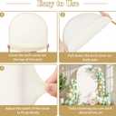 Ivory Arch Cover 6.6FT Spandex Fitted Wedding Arch Stand Covers Round Top Chiara Arch Covers Stretchy Backdrop Cover for Birthday Party Ceremony Banquet Decoration