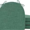 Chair Cushions for Dining Chairs with Ties and Removable Cover, Dining Kitchen Chair Pads with Non-Slip Bottom, High-Resilience Indoor Seat Cushions, 16'' x 16'' x 2'', Set of 4, Dark Green