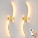 VOLISUN Battery Operated Wall Sconces Set of Two, 39.4 inch Wireless Wall Sconces, 3000K-6500K Dimmable Wall Lamps with Remote, Rechargeable Gold Wall Lights for Living Room, Hallway, Bedroom