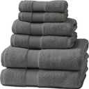 Viscose from Bamboo Bath Towels Set of 6 - Extra Plush 700 GSM Quick Dry Cotton Blend for Luxury Bathroom Comfort - Super Soft, Large, Absorbent - Graphite