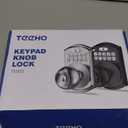 TEEHO TE003 Keyless Entry Keypad Door Lock with Handle, Electronic Digital Smart Deadbolt Locks with 2 Backup Keys, Door Knob with Code for Front Door Bedroom, Auto Lock, Easy to Install, Matte Black