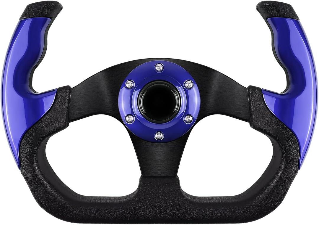 Universal Racing Steering Wheel, 6 Bolt Anti-Slip Leather and Aluminum Gaming Steering Wheel with Horn Button for Racing/Car Sim Driving/JDM Sports