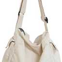 KlaOYer Canvas Messenger Bag Large Hobo Bag Crossbody Shoulder Bag Tote Bag with Pocket for Women and Men