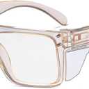 Photochromic Anti Bluelight UV400 Auto-Darkening Clear to Smoke Lens Transitional ANSI Z87.1 Safety SunglassesGlasses (Champagne)