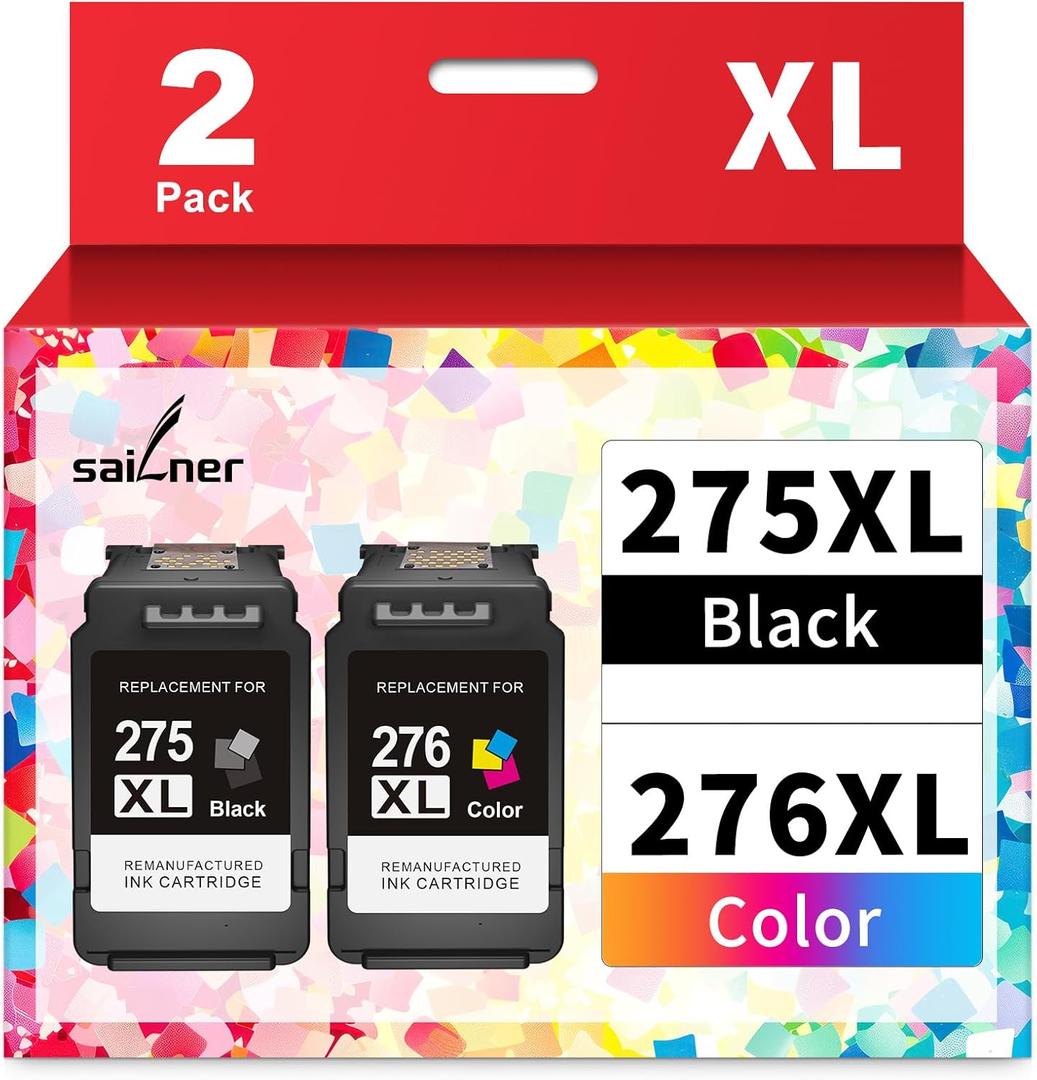275XL 276XL Ink 275 and 276 Replacement for Canon 275 and 276 Ink Cartridges Cannon Ink 275 276 Combo Pack Pixma TS3722 TR4720 TR4700 TS3522 TS3700 TR4722 TS3500 TS3522 Printer PG-275 CL-276 XL