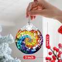 2 x Christmas Ornament, Christmas Decoration, Stained Glass Ornament, Heirloom Keepsakes, Holiday Ornaments, Holiday Presents, Unique Xmas Gifts, Gift Exchange Ornaments, Gift Idea - Rainbow Spiral