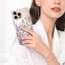 Magnetic for iPhone 16 Pro Case [Compatible with MagSafe][with Screen + Camera Protector] Clear Floral Flower Pattern Design, Slim Shockproof Phone Cover for Women Girls