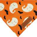 Realeaf Halloween Dog Bandanas 2 Pack, Reversible Orange Gray Pet Scarf for Boy and Girl, Premium Durable Fabric, Holiday Bandana for Small Medium Large and Extra Large Dogs (Halloween, X-Large)
