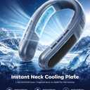 Beyn Neck Air Conditioner, Portable Neck Cooler Bladeless Rechargeable 6000mAh, Strong Cooling Neck Fan with 3 Speeds, Lightweight Hands Free Personal Cooler for Travel Office Outdoor Summer, Small