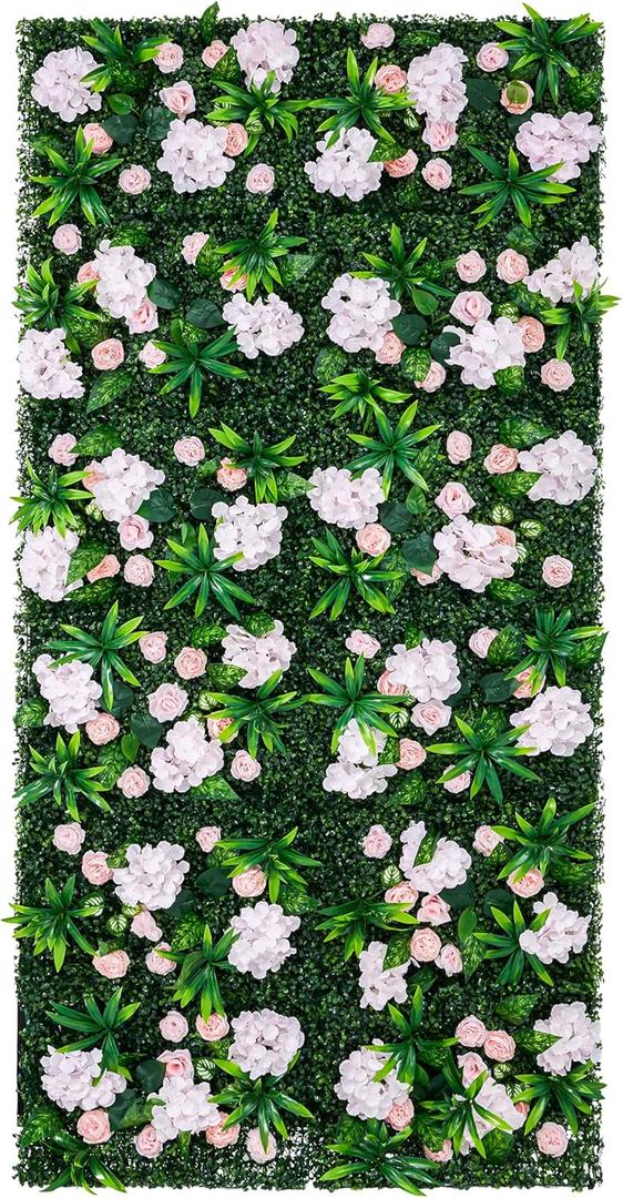 Artificial Flower Wall Backdrop 12-Pack 16"* 24" Light and Dark Pink Artificial Floral Panels Spring Wedding Home Valentine's Day Photography Event Party Decoration