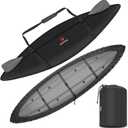Rosefray 9.3-15 FT Kayak Cover, High-performance Marine kayak covers, Comfortable ShoulderStrap, Waterproof UV Resistant, Fade-Resistant Dustproof Fishing Boat Cover for Outdoor Storage (420D ShoulderStrap-Black)