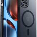 SPIDERCASE Designed for iPhone 12 Pro Max Case, Magnetic Translucent [2 Tempered Glass Screen Protector] Anti-Fingerprint Anti-Scratch for iPhone 12 Pro Max, Black