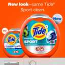 Tide Power Pods Sport Laundry Detergent Pacs, 45 Count, Advanced Sweat + Stain Fighter