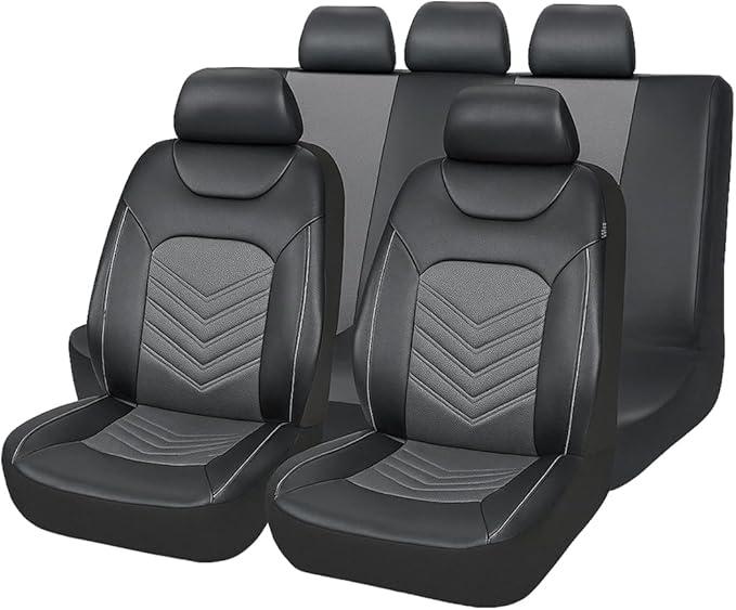 Sandfren Car Seat Cover Full Set, Comfortable Breathable 5D Mesh Fabric Vehicle Seat Cover, Airbag Compatible Automotive Interior Chair Protecter, Universal for SUV Sedan Truck,21.26 x 20.47 x 25.20 inches