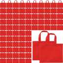 Amylove 80 Pack Non Woven Party Favor Bag 9.8'' Reusable Tote Bags Bulk with Handles for Birthday Party Supplies (Red)