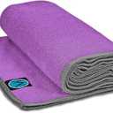 Youphoria Yoga Microfiber Non-Slip Towel - Hot Yoga Mat Towel for Enhanced Grip and Sweat Absorption - Purple with Gray Stitching