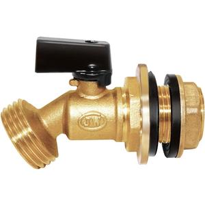 Joywayus Brass Water Container/Rain Barrel Spigot 3/4" GHT to 1/2" Male Threaded Quarter Turn Ball Valve with Bulkhead Fitting, Suitable for Garden Hose Thread Connection
