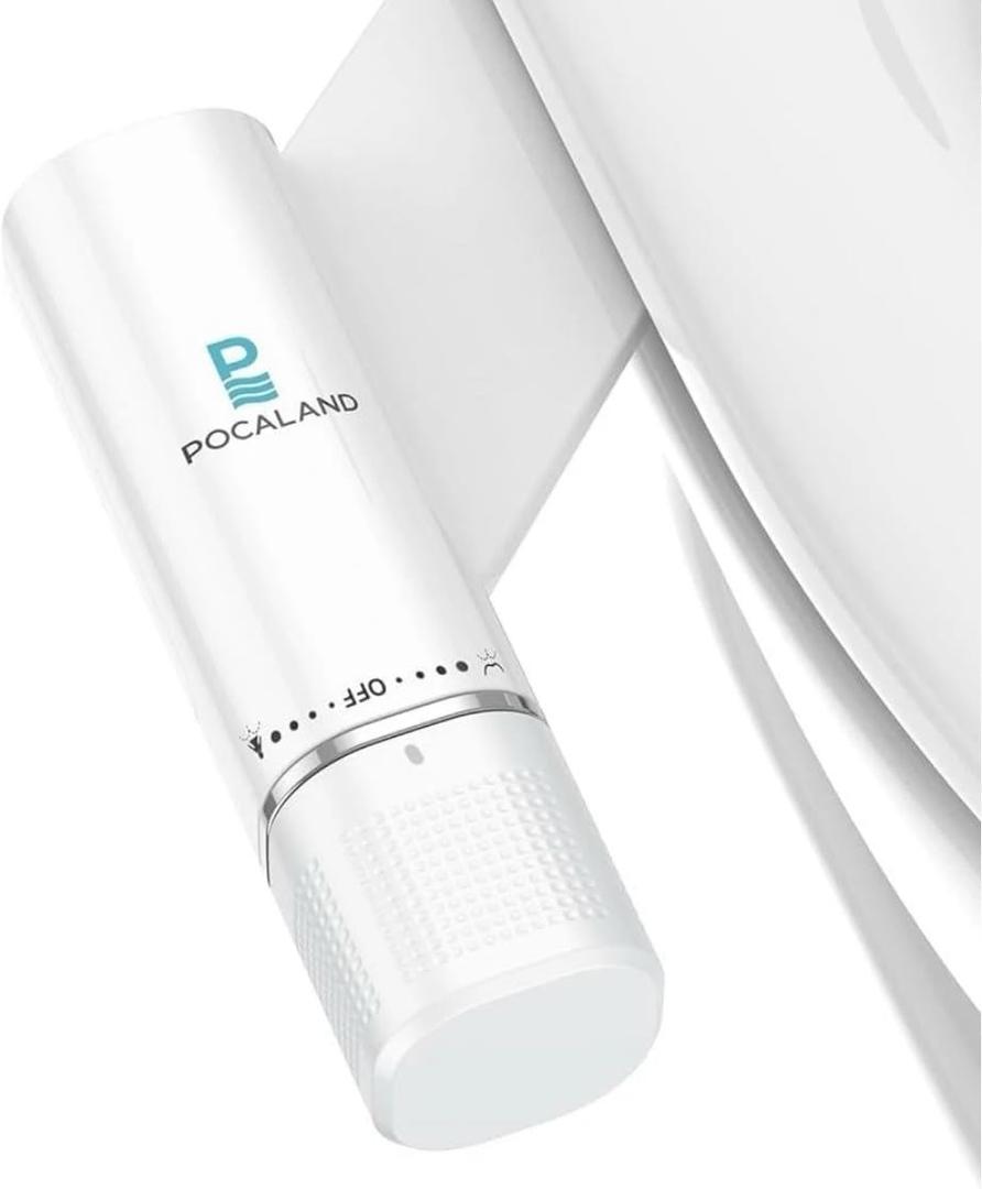 Ultra-Slim Bidet Attachment, Posterior&Feminine Wash-(Retractable Dual Nozzles), Non-Electric Bidet Attachment for Toilet Seat, Adjustable Fresh Cold Water Pressure (White)