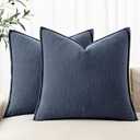 MIULEE Decorative Linen Pillow Covers 18x18 Inch Aqua Green Boho Farmhouse Neutral Spring Couch Throw Pillows for Bed Pack of 2 Accent Modern Pillowcase Summer Sofa Livingroom Home Decor