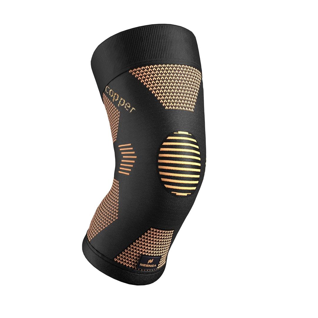 NEENCA Copper Knee Brace for Women and Men, Knee Compression Sleeve for Knee Pain, Arthritis, ACL, Meniscus Tear, Joint Pain Relief, Knee Support for Running, Working Out, Fitness,Weightlifting-Single (Large)