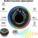 Bluetooth Speaker, Shower Speaker Stereo Sound, IPX7 Waterproof Speakers, Digital Display Portable Speaker with Suction Cup, LED Light, Small Wireless Speakers for Outdoor Party Beach Bathroom, Black