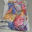 Women V Neck Beach Cover Up Dress Tropical Print Swimsuit Coverup Elastic Waist Bikini Beachwear
