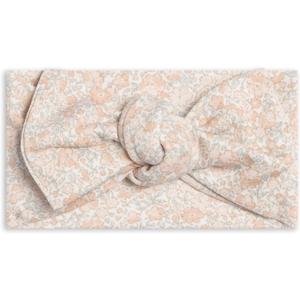 Colored Organics Baby Organic Cotton Hattie Bow Wrap Headband (Arbor Floral / Powder + Shell)