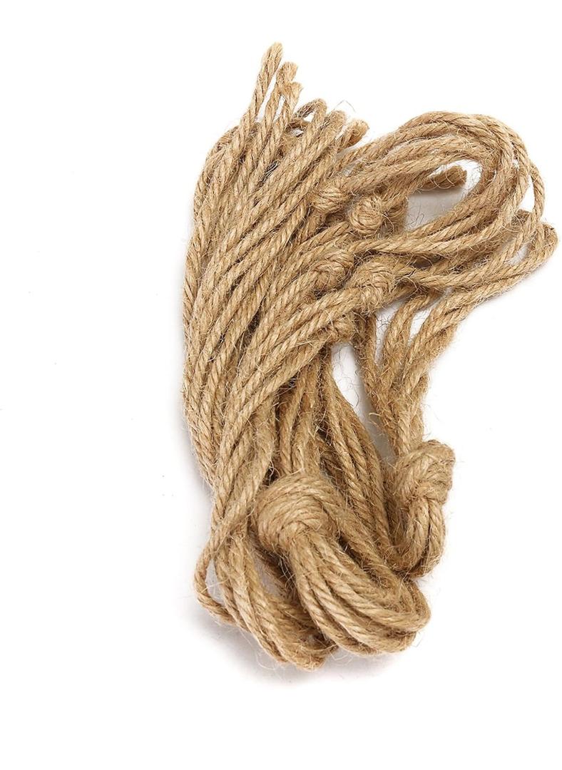 Handwoven Jute Plant Hanger Rope 104cm Long Natural Hanging Basket Holder for Home Garden Decor