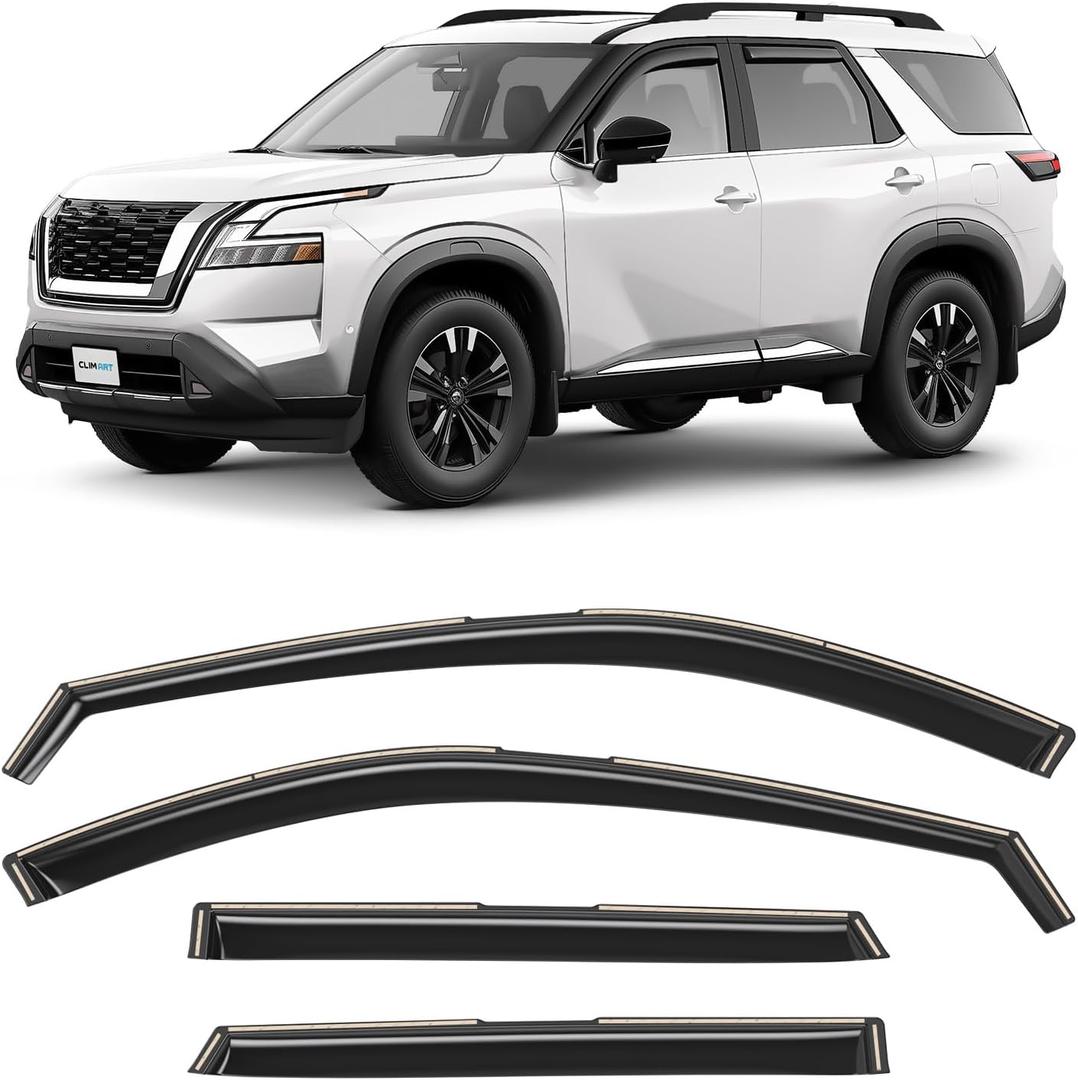 CLIM ART in-Channel Incredibly Durable Rain Guards for Nissan Pathfinder 2022-2026, Original Window Deflectors, Vent Window Visors, Vent Deflector, 4 pcs. - 622455