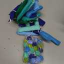 2 PCS Pre-Strung 3D Felt Happy Birthday Banner - Reusable Blue and Green Happy birthday Decorations Sign,Handmade Wool Felt Ball Garland, Pom Pom Garland, Party Decor, Photo Prop