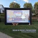 Inflatable Projector Screen - 25FT Outdoor Movie Screen Blow Up for Movie Parties Backyard Outside with Air Blower and Carry Bag, Front and Rear Projection