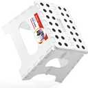 ACSTEP 7.5 Inch Folding Step Stool Foldable Stool Height Kids Step Stool, 176 lb Capacity Plastic Collapsible Stool, White Small Stepping Stools, Foot Stools Suitable for Kitchen