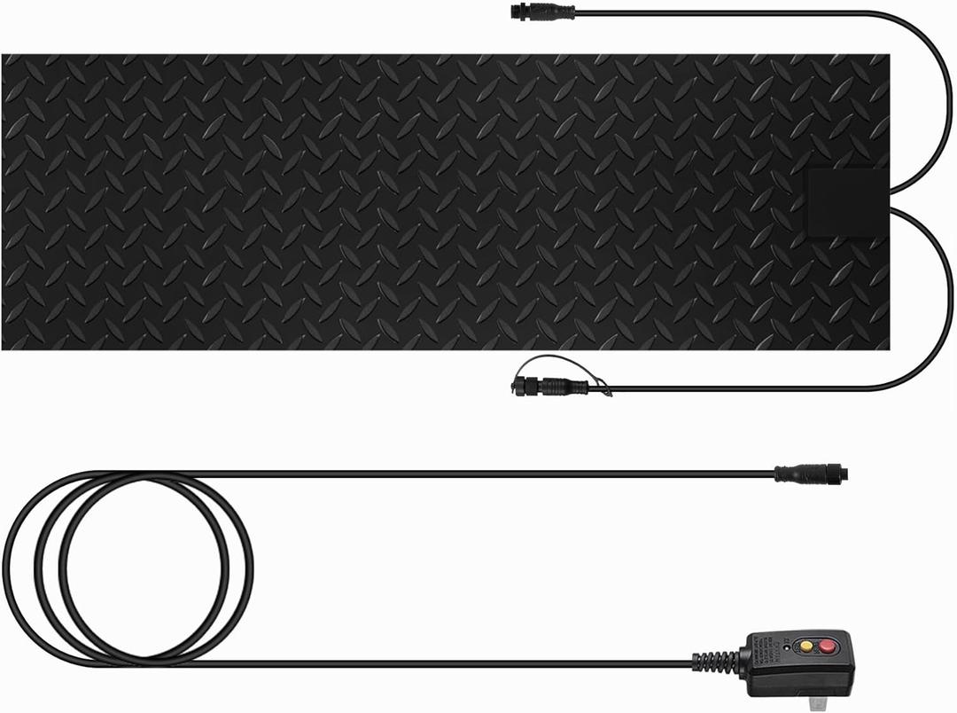 20 Inch x 60 Inch Heated Snow Melting Mat Outdoor, Anti-Slip Heated Walkway Mat with 9.84 Feet Long Power Cord, Waterproof Ice Melting Mat for Doorway Stair Step Path Roof