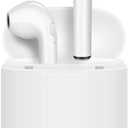 Wireless Bluetooth 5.0 Earbuds, White, in-Ear Headphones with Noise Cancellation, Built-in Mic, LED Charging Case, Touch Controls, Universal Device Compatibility, 5-6 Hours Playtime