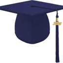 Unisex Adult Matte Graduation Cap Graduation Hat with Tassel Adjustable for High School and College (Dark Blue)