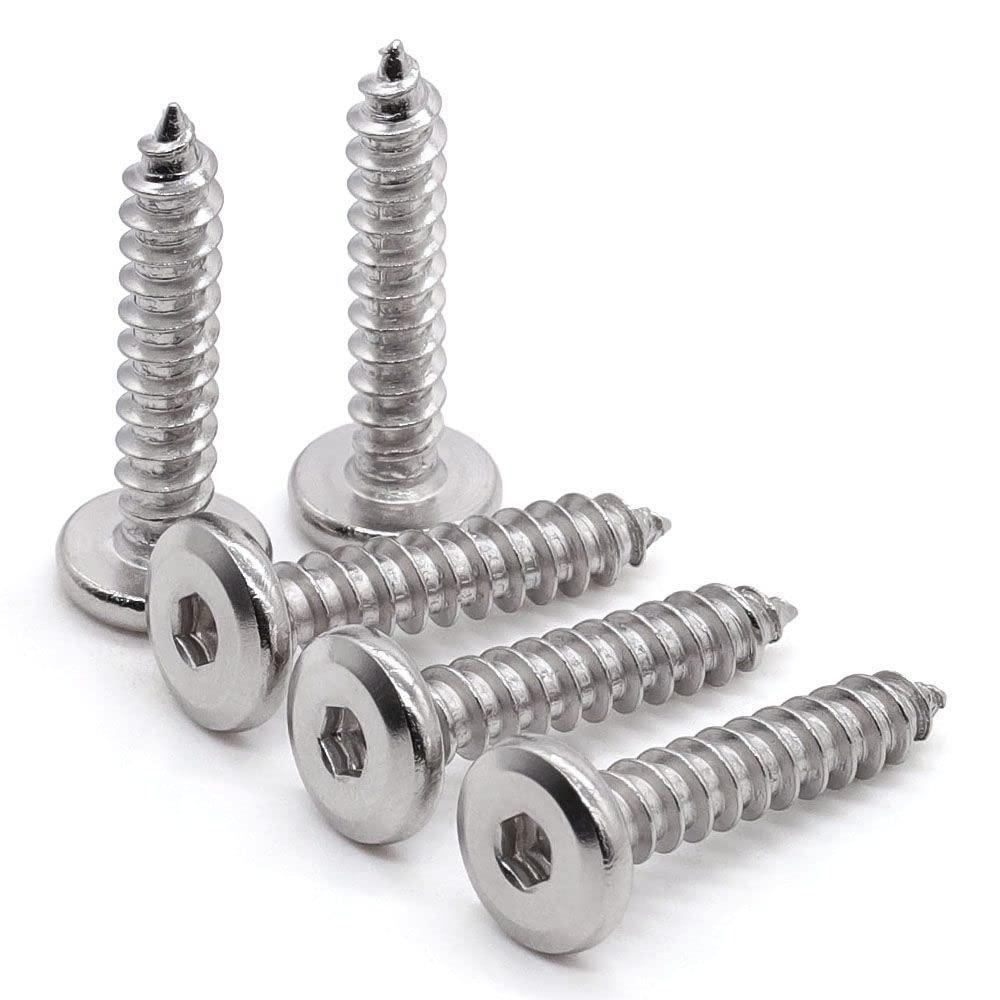 Glvaner (100 pcs) M3 x 25mm Round Socket Head Self Tapping Screws 304 Stainless Steel 18-8 Type A Point Sheet Metal Screws Wood Screws Furniture Screws