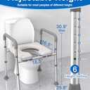 Raised Toilet Seat with Handles, Toilet Seat Riser for Seniors with Adjustable Height & Width, FSA HSA Eligible 400lb Handicap Elevated Toilet Seat for Elderly, Pregnant, Fit Any Toilet (Grey)