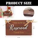 6 Pcs This Row Is Reserved Signs For Wedding Ceremony Chairs, Wooden Reserved Seating Signs For Church Pews, Hanging Reserved Wedding Sign For Seating